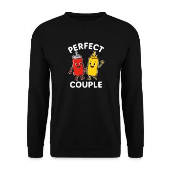Perfect Couple Ketchup Mustard Friends - Unisex Pullover - Schwarz - Vorne - Alina (178cm) & Michal (187cm)