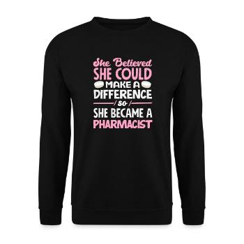 Pharmacien Technicien Pharmaceutique - Sweat-shirt Unisexe - noir - Devant - Alina (178cm) & Michal (187cm)
