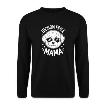Expressions du Bichon Frisé Drôle : Don Bichon Frisé - Sweat-shirt Unisexe - noir - Devant - Alina (178cm) & Michal (187cm)