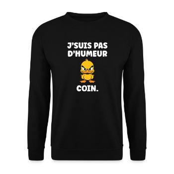 J'suis pas d'humeur Coin – Canard grognon - Sweat-shirt Unisexe - noir - Devant - Alina (178cm) & Michal (187cm)