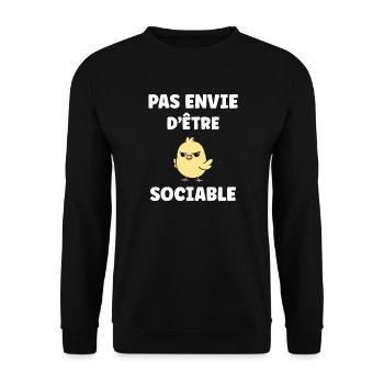 I don't want to be sociable. - Unisex Sweatshirt - black - Front - Alina (178cm) & Michal (187cm)