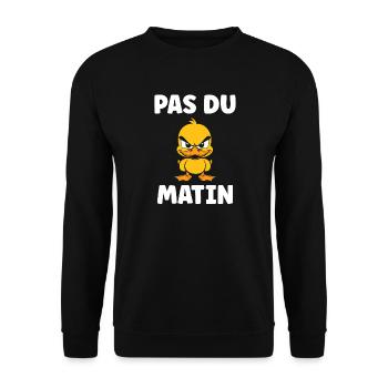 Canard grognon Pas du Matin - Sweat-shirt Unisexe - noir - Devant - Alina (178cm) & Michal (187cm)