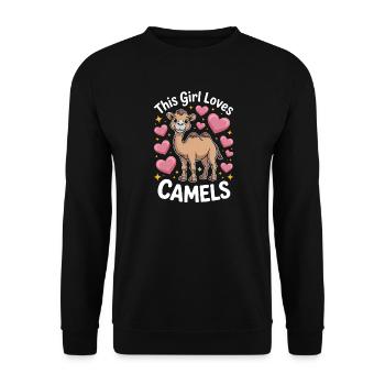 Kamele Spruch Lustiges Kamele Geschenk - Unisex Pullover - Schwarz - Vorne - Alina (178cm) & Michal (187cm)