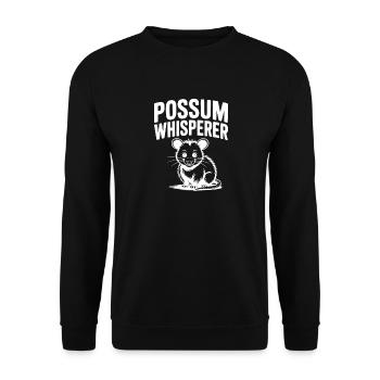 Opossum-Flüsterer - Unisex Pullover - Schwarz - Vorne - Alina (178cm) & Michal (187cm)