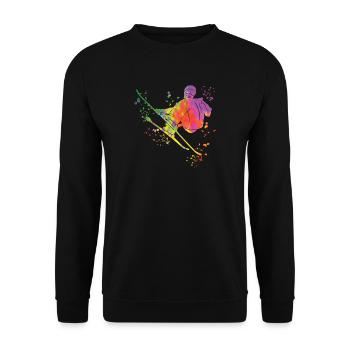 Alpine skiing Winter sports Nordic skiing - Unisex Sweatshirt - black - Front - Alina (178cm) & Michal (187cm)