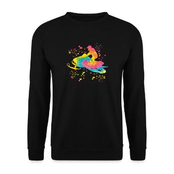 Skidoo Vibrant Schneemobil Abenteuer - Unisex Pullover - Schwarz - Vorne - Alina (178cm) & Michal (187cm)