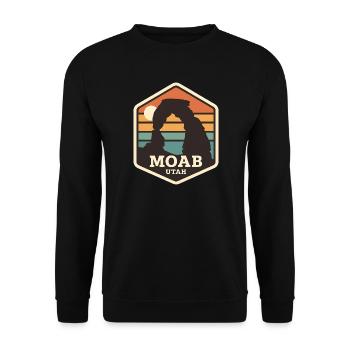 Arche du désert de Moab, Utah, coucher de soleil rétro - Sweat-shirt Unisexe - noir - Devant - Alina (178cm) & Michal (187cm)