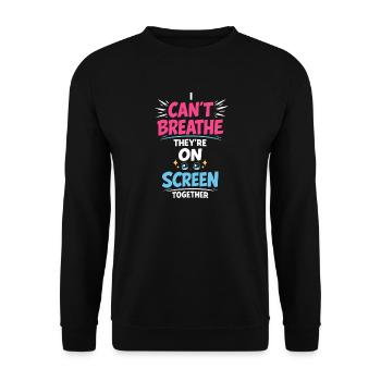 Anime-fangirl Schreit Anime-reaktion - Unisex Pullover - Schwarz - Vorne - Alina (178cm) & Michal (187cm)