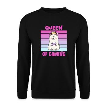 Llama queen gamer - Unisex Sweatshirt - black - Front - Alina (178cm) & Michal (187cm)