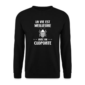 cloporte_-10- - Unisex Sweatshirt - black - Front - Alina (178cm) & Michal (187cm)