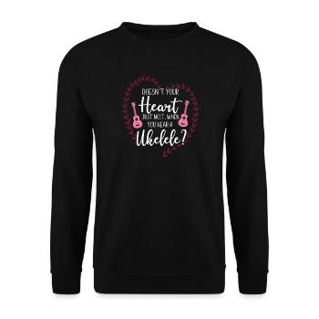 Le ukulélé hawaïen n’est pas ton - Sweat-shirt Unisexe - noir - Devant - Alina (178cm) & Michal (187cm)