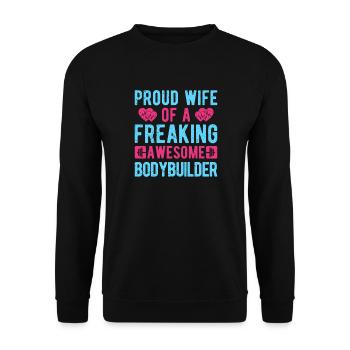 Motivation en forme : Fière épouse d’un bodybuilder cadeau - Sweat-shirt Unisexe - noir - Devant - Alina (178cm) & Michal (187cm)