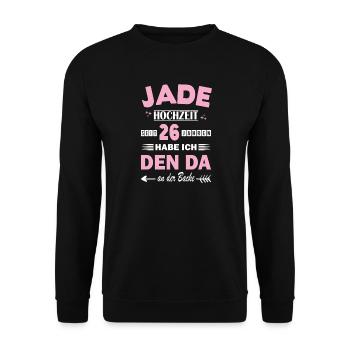Jade Wedding 26th Wedding Anniversary Anniversary Wife - Unisex Sweatshirt - black - Front - Alina (178cm) & Michal (187cm)