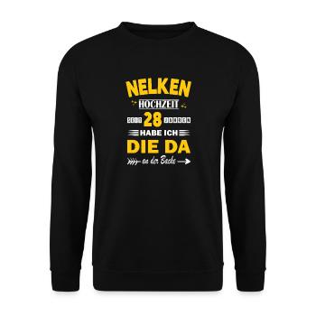Carnation Wedding 28th Wedding Anniversary Husband - Unisex Sweatshirt - black - Front - Alina (178cm) & Michal (187cm)