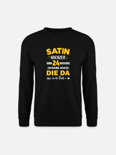 Satinhochzeit 24 Hochzeitstag Jahrestag Ehemann - Unisex Pullover - Schwarz