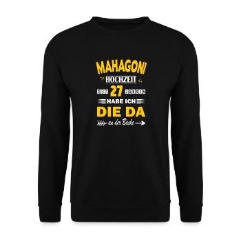 Mariage en acajou 27e anniversaire de mariage mari - Sweat-shirt Unisexe - noir - Devant - Alina (178cm) & Michal (187cm)