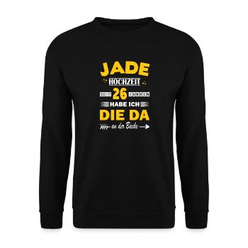 Jade Wedding 26th Wedding Anniversary Husband - Unisex Sweatshirt - black - Front - Alina (178cm) & Michal (187cm)