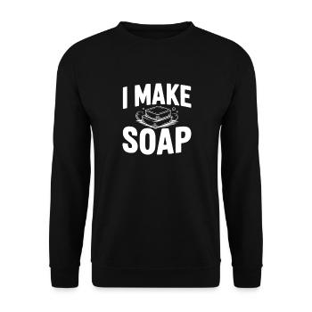 I Make Soap - Unisex Sweatshirt - black - Front - Alina (178cm) & Michal (187cm)