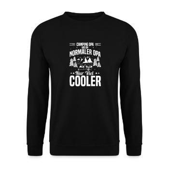 Camping Opa Viel Cooler - Unisex Pullover - Schwarz - Vorne - Alina (178cm) & Michal (187cm)