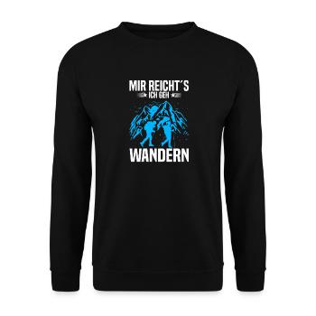 Mir reicht’s ich geh wandern - Unisex Pullover - Schwarz - Vorne - Alina (178cm) & Michal (187cm)