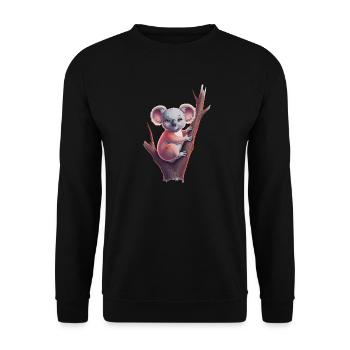 Cute koala on tree trunk for children and - Unisex Sweatshirt - black - Front - Alina (178cm) & Michal (187cm)