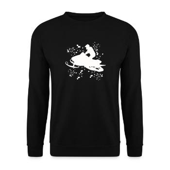 Skidoo Vibrant Schneemobil Abenteuer - Unisex Pullover - Schwarz - Vorne - Alina (178cm) & Michal (187cm)