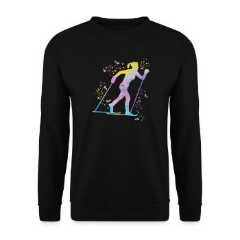 Cross-country skiing Cross-country skiing - Unisex Sweatshirt - black - Front - Alina (178cm) & Michal (187cm)