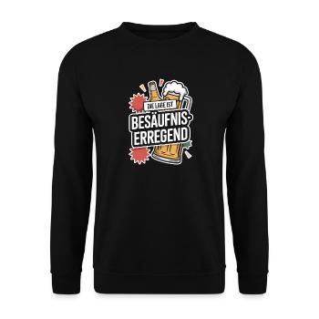 The location is drunken booze party beer - Unisex Sweatshirt - black - Front - Alina (178cm) & Michal (187cm)