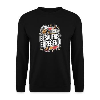 The location is drunken booze party beer - Unisex Sweatshirt - black - Front - Alina (178cm) & Michal (187cm)