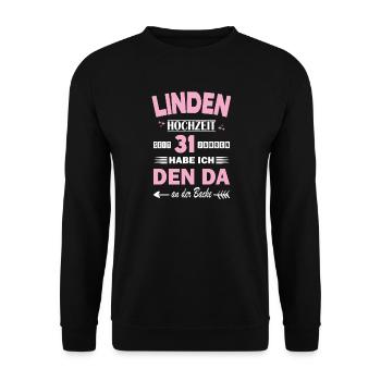 31 ans de relation Anniversaire de mariage - Sweat-shirt Unisexe - noir - Devant - Alina (178cm) & Michal (187cm)