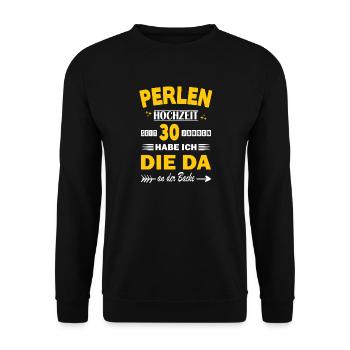 Mariage Pearl 30 anniversaire de mariage Mariage - Sweat-shirt Unisexe - noir - Devant - Alina (178cm) & Michal (187cm)