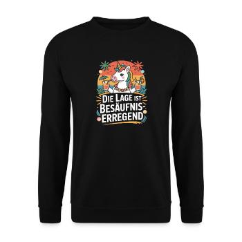 The location is drunken booze party beer - Unisex Sweatshirt - black - Front - Alina (178cm) & Michal (187cm)
