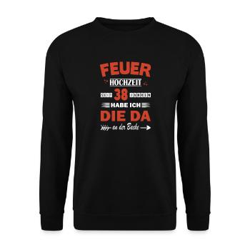 38 Years Relationship Anniversary Wedding Anniversary - Unisex Sweatshirt - black - Front - Alina (178cm) & Michal (187cm)