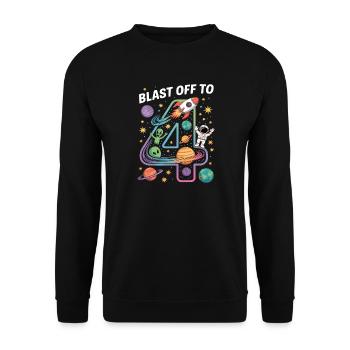 Départ dans l’espace, fête d’anniversaire des enfants pour 4 ans - Sweat-shirt Unisexe - noir - Devant - Alina (178cm) & Michal (187cm)