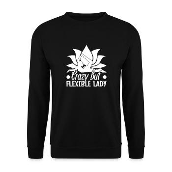 Pilates Enthusiasts Crazy But Flexible Lady - Unisex Sweatshirt - black - Front - Alina (178cm) & Michal (187cm)