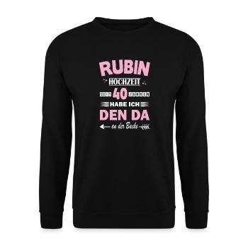40 Years Relationship Anniversary Wedding Anniversary - Unisex Sweatshirt - black - Front - Alina (178cm) & Michal (187cm)