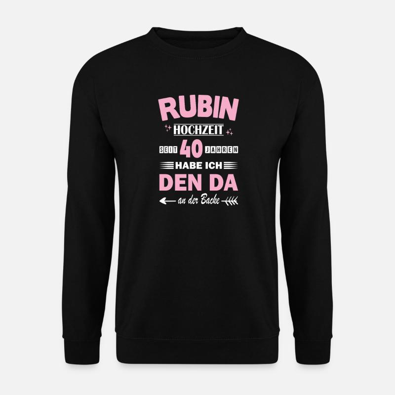 40 Jahre Beziehung Jahrestag Hochzeitstag - Unisex Pullover - Schwarz