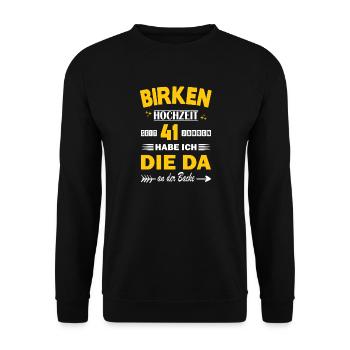 41 Jahre Beziehung Jahrestag Hochzeitstag - Unisex Pullover - Schwarz - Vorne - Alina (178cm) & Michal (187cm)