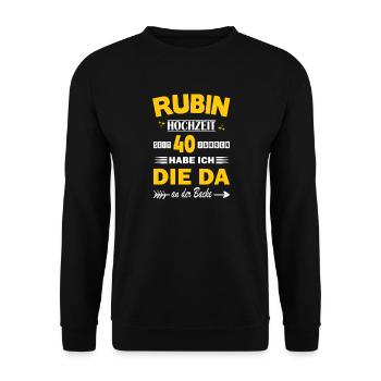 40 Years Relationship Anniversary Wedding Anniversary - Unisex Sweatshirt - black - Front - Alina (178cm) & Michal (187cm)