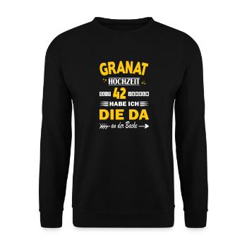 42 Years Relationship Anniversary Wedding Anniversary - Unisex Sweatshirt - black - Front - Alina (178cm) & Michal (187cm)