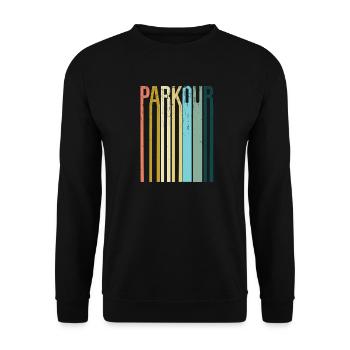 Parkour Retro Vintage - Unisex Pullover - Schwarz - Vorne - Alina (178cm) & Michal (187cm)