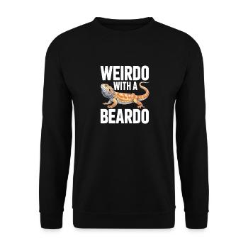 Weirdo with a Beardo - Unisex Sweatshirt - black - Front - Alina (178cm) & Michal (187cm)