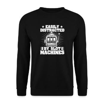 Casino Gambler Easily Distracted By Gambling - Unisex Pullover - Schwarz - Vorne - Alina (178cm) & Michal (187cm)