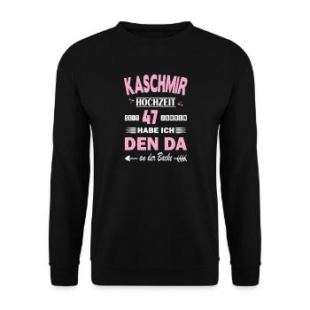 47 ans de relation Anniversaire de mariage - Sweat-shirt Unisexe - noir - Devant - Alina (178cm) & Michal (187cm)