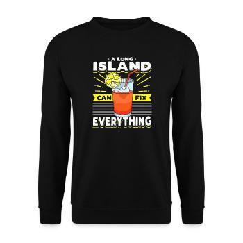 Long Island Can Fix Everything Cocktail Art Tea - Unisex Sweatshirt - black - Front - Alina (178cm) & Michal (187cm)