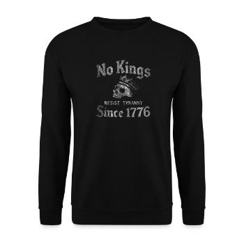 No Kings Crown Skull Resistance - Unisex Sweatshirt - black - Front - Alina (178cm) & Michal (187cm)