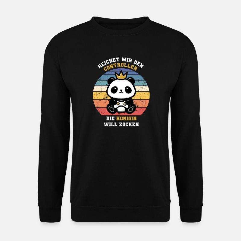 Königin will zocken - Unisex Pullover - Schwarz