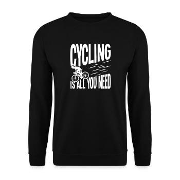 Cycling is all you need - Unisex Sweatshirt - black - Front - Alina (178cm) & Michal (187cm)