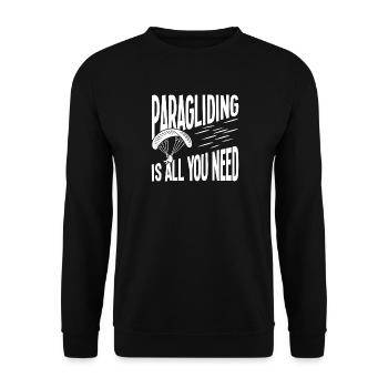 Paragliding Is All You Need - Unisex Sweatshirt - black - Front - Alina (178cm) & Michal (187cm)