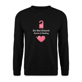 Anime introvert Weeb couch potato - Unisex Sweatshirt - black - Front - Alina (178cm) & Michal (187cm)